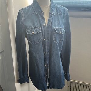 J. Crew Dark Blue Denim Button-Down Shirt